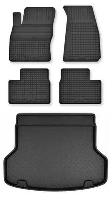 Produktbild von Gummimatten + Kofferraumwanne für Hyundai i30 III 2016-2018 (Kombi) – Schwarz, Semi-Universal, angepasst – Wielganizator Semi-Universal