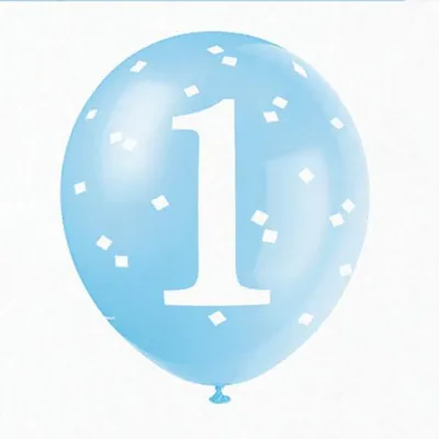 Produktbild von 5 Luftballons 1. Geburtstag Vichy Karo hellblau