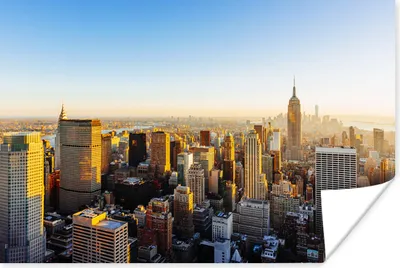 Produktbild von MuchoWow® Poster New York - Sonne - Skyline 120x80 cm - Bilder