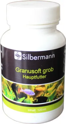 Produktbild von Silbermann Granusoft - Hauptfutter für Süßwasserfische fein oder grob (120 ml grob), SIS 110