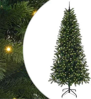 Image de vidaXL Arbre de Noël artificiel avec 300 LEDs Vert 240 cm PE et PVC