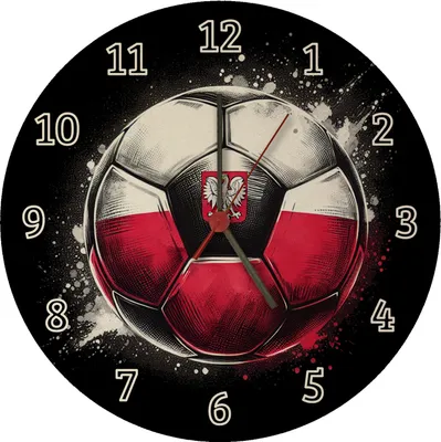 Produktbild von Fußball Polen Flagge Wanduhr aus MDF