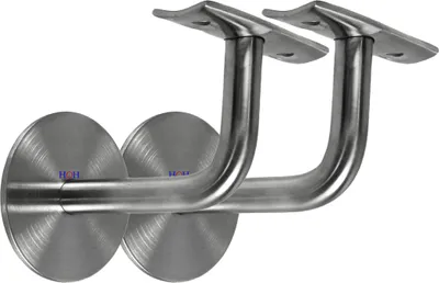 Produktbild von Edelstahl Handlaufhalter Set 2 Stück HLH 1101 gewölbte Auflage Handlaufträger Stütze