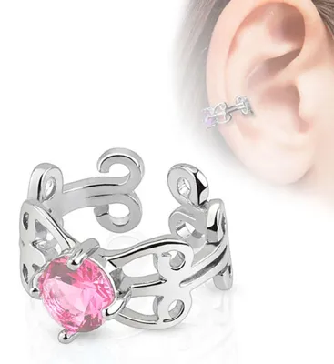 Produktbild von Ear Cuff Ohrklemme „Zirkonia“ Pink