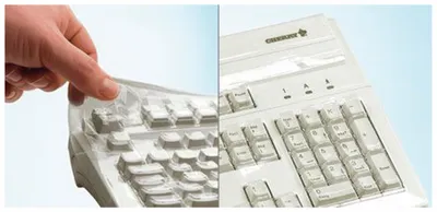 Zdjęcie produktu dla CHERRY WetEx, Osłona klawiatury, 0,25 mm, Przezroczysty
