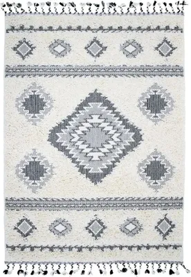 Zdjęcie produktu dla Dywan berberyjski z reliefowym wzorem w kolorze kremowym, 120 x 170 cm