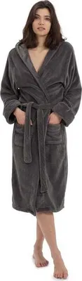 Produktbild von Lumaland Bademantel Damen & Herren Kapuze aufgesetzten Taschen Extra weicher Mikrofaser  saugstark schnell trocknend Einfach zum Kuscheln