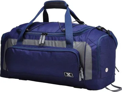 Produktbild von DigiRigi® Reisetasche 60 L – leichte Sport- & Weekender-Tasche mit Schuhfach, 5 Fächer und Yogamattenhalter, 61×32×30 cm, Marineblau