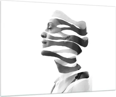 Produktbild von Bilder auf glas - Einteilig - Frau Surrealismus Monochrom - 100x70cm - Glasbilder - Wandbilder - Bilder - Wanddekoration aus Glas - Glas Bilder - Wandbild auf Glas - GAA100x70-4430