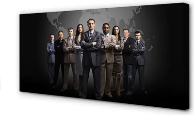 Imagen del producto de Cuadro para pared, 140x70 cm, obra de arte con mapa de personas