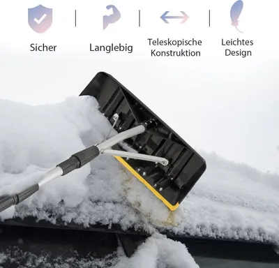 Immagine prodotto di Rastrello da neve in alluminio Safstar Rastrello da tetto lungo 6,4 m con lama sovradimensionata da 39 cm