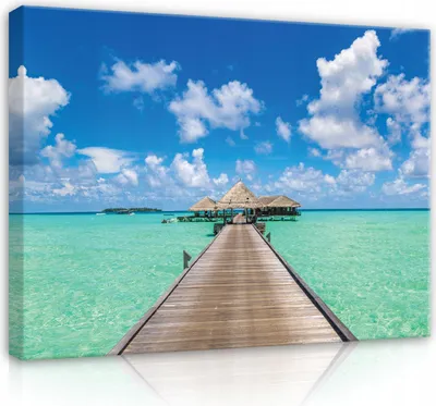 Obrázek produktu pro Plátno obraz pláž moře příroda krajina 100x70 cm XXL moderní plátno obraz na plátně obrazy plátno obraz nástěnný obývací pokoj ložnice