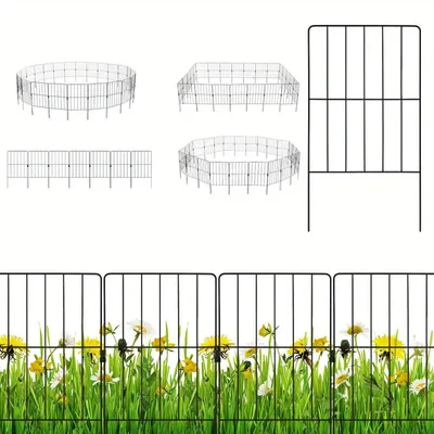 Immagine prodotto di recinzione per giardino - separazione per giardino - recinto per giardino - pannello divisorio - recinto per animali - set da 25 pezzi - acciaio inossidabile