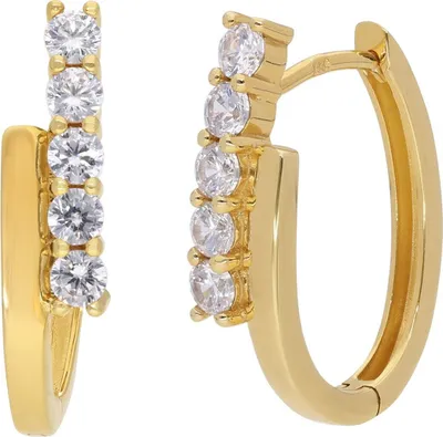 GLIZZ GL8355 Damen-Ohrringe 333 Gold Klapp-Creolen Mit Zirkonias 1