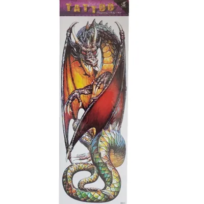 Produktbild von Temporäres Tattoo Drache Tätowierung Bunt Design