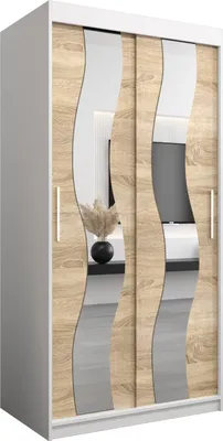 Produktbild von Kleiderschrank, Schiebetürenschrank Schlafzimmer, Schrank mit Spiegel SEWILLA 100 cm