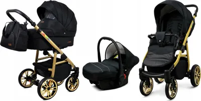 Produktbild von BabyLux® Color Lux | 3in1 Kinderwagen Set | Onyx | Kombikinderwagen | Kinderwagenset | Buggy + B