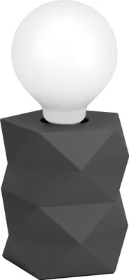 Produktbild von EGLO Tischlampe Swarby, 1 flammige Tischleuchte, industrial, Nachttischlampe aus Zement in Grau, Wohnzimmerlampe, Lampe mit Schalter, E27 Fassung