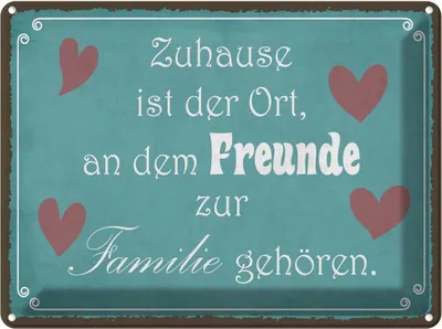 Produktbild von vianmo Blechschild 30x40 cm Zuhause Ort Freunde zur Familie