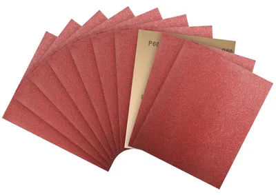 Obrázok produktu pre Sada brúsneho papiera, 10 kusov, zrniteľnosť 60, rozmer 23 x 28 cm, vhodná na hrubé aj jemné brúsenie