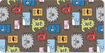 Produktbild von MuchoWow® Schreibtischunterlage Muster - Monster - Tiere - Kinder - Kinder 80x40 cm - XXL Mauspad - Gaming Mauspad