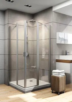 Produktbild von SCHULTE Eckeinstieg mit Drehtür Lugano 90 x 90 x 180 cm Klarglas Profilfarbe aluminium