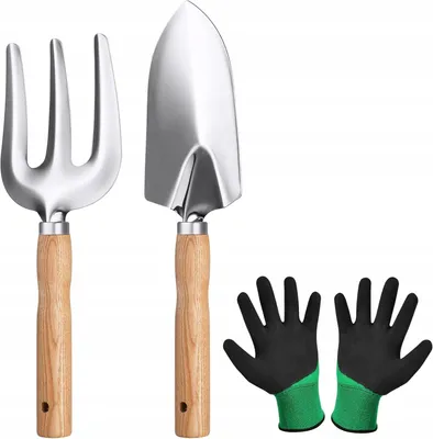 Obrázek produktu pro Sada zahradnického nářadí Lopatka Vidle Rukavice 3v1