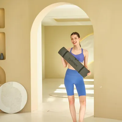Produktbild von Antirutsch Yogamatte 6 mm - Extra Dicke Fitnessmatte mit Tragegurt für Workout und Heimtraining