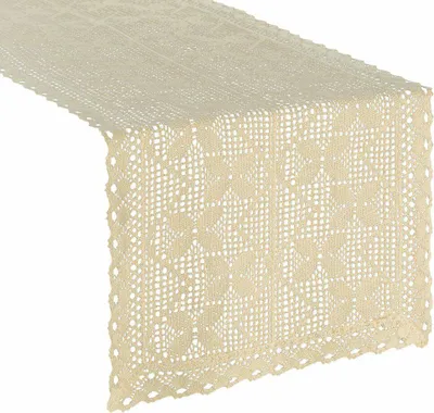 Produktbild von EUROFIRANY | Tischläufer - Mitteldecke - gehäkeltes Tischband - 40 x 140 cm - beige