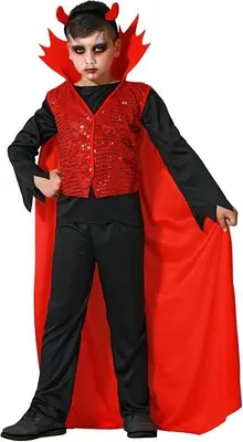 Obrázek produktu pro Dětský kostým čerta s flitry na Halloween 7-9 let (130-145 cm)