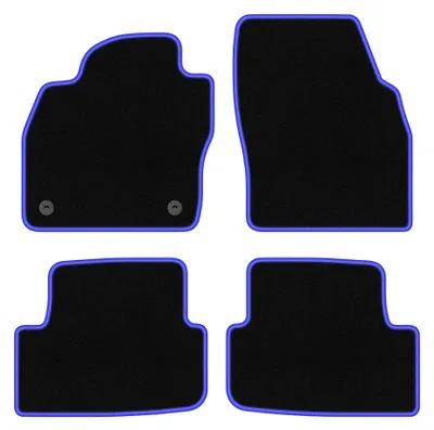Image de Tapis de sol en moquette pour Seat Ibiza V 2017- (à hayon) – jeu 4 pièces, noir/bleu, sur mesure – Wielganizator CARLUX