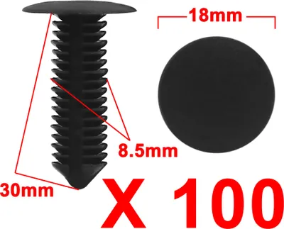 Produktbild von 100Stk 9 mm Loch Befestigung Niet Drucken Abdeckung Pin Klipp Auto Zubehör de