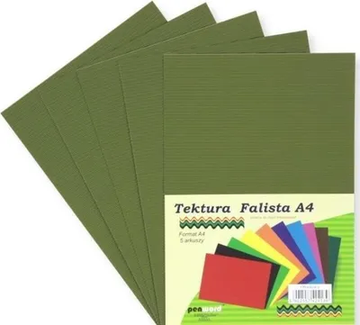 Obrázok produktu pre Vlnitá lepenka A4 olivovo zelená 5ks
