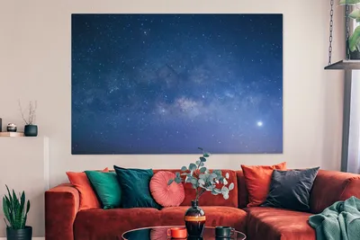 Produktbild von OneMillionCanvasses® - Leinwandbilder - 150x100 cm, Blauer Himmel in der Nacht, Wandbilder Kunstdruck Wanddekoration