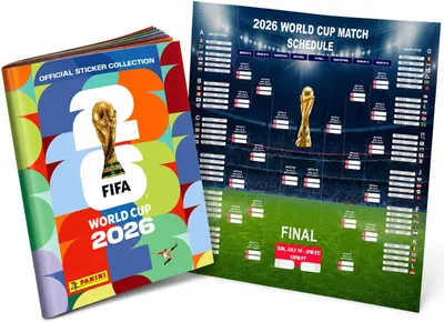 Produktbild von XXL WM 2026 Starterset – mit Panini Stickeralbum & WM 2026 Spielplan Weltmeisterschaft (Sammelalbum)