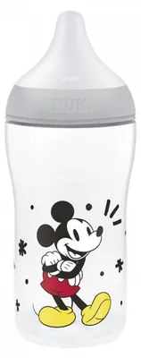 Produktbild von NUK Perfect Match Babyflasche mit Temperaturkontrolle Disney Mickey 260 ml grau