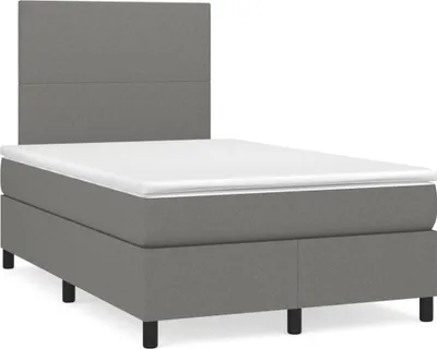Produktbild von vidaXL Boxspringbett mit Matratze Dunkelgrau 120x200 cm Stoff