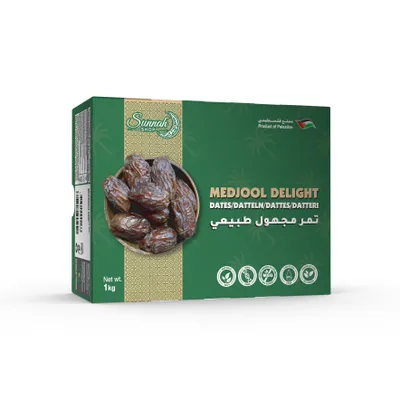 Produktbild von Sunnah Shop® jumbo Medjool Datteln aus Palästina 1KG - Medjool Datteln Delight | Königsdatteln frischer Ernte | Einzigartiger Karamell Geschmack