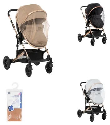 Produktbild von Kikkaboo Moskitonetz Kinderwagen, Insektenschutz, Universalgröße Mückennetz Tüll beige
