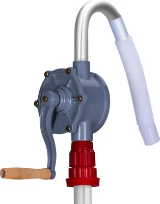 A rotary hand pump for transferring liquids.