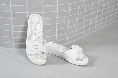 Produktbild von Massage-Pantolette uni | anatomisch geformtes Fußbett | Größe 36-42