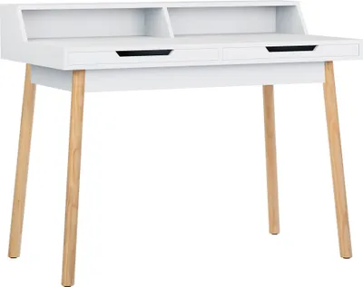Produktbild von CLP Schreibtisch Eaton Holztisch mit zwei Schubladen weiß Größe 140 cm