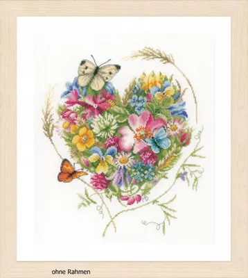 Produktbild von Lanarte-Kreuzstich-Set „Blumenherz“, Zählvorlage