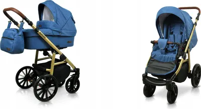 Produktbild von BabyLux® Aspero | 2in1 Kinderwagen Set | Blue Flex | Kombikinderwagen | Kinderwagenset | Buggy +