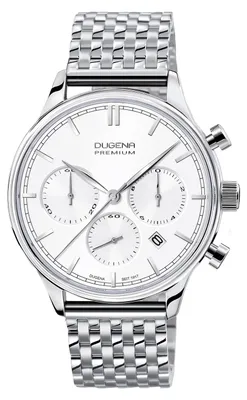Produktbild von Dugena Herren-Armbanduhr Sigma Chrono, Quarz, Edelstahlgehäuse, Edelstahlarmband, 5 bar