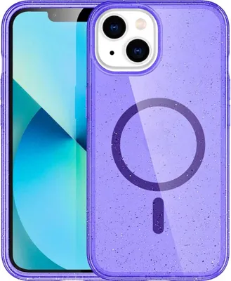 Produktbild von imoshion Sparkle Back Cover mit MagSafe iPhone 14 - Glitzer Violett
