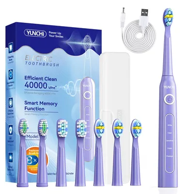 Obrázok produktu pre Elektrická zubná kefka, nabíjateľná, 5 režimov, fialová