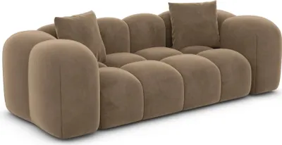Produktbild von Samtstoff 2-Sitzer Couch Valora Braun
