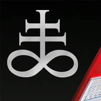 Produktbild von Auto Aufkleber Church of Satan Kirche Satans Zeichen 10x10 cm Silber Sticker Heckscheibenaufkleber