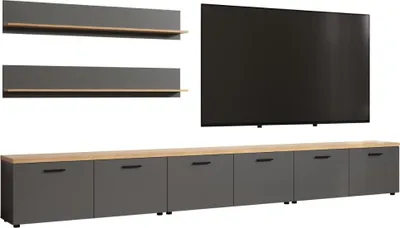 Image de Baggio système de bibliothèque 5 pièces anthracite.